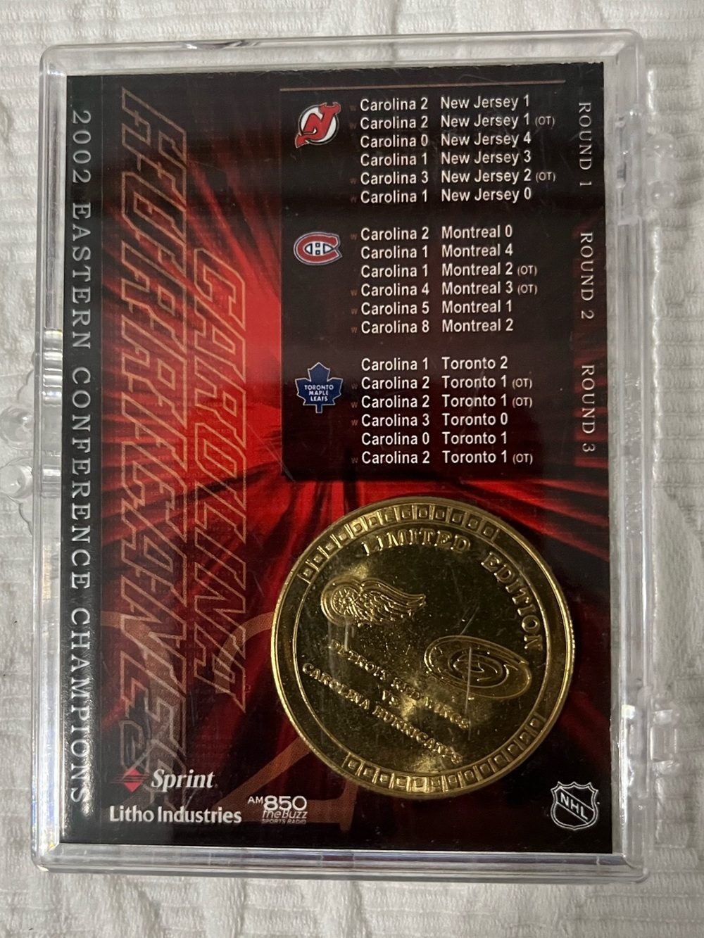 2002 Carolina Hurricanes & Detroit Red Wings Stanley Cup Finals Vintage Coin